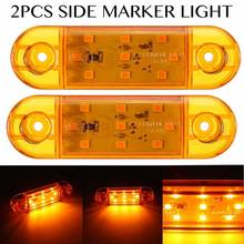 2X 12-24V 9 LED Car Truck Side Marker Light Lamp Tail Light Signal Indicator Warning for Trailer Caravan Lorry Amber 2024 - buy cheap