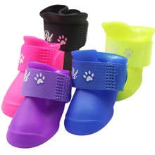 4Pcs/set Colorful Anti-Slip Skid Dog Cat Rain Protective Boots Waterproof Candy Colors Puppy Pet Rain Portable Shoes Boots 2024 - buy cheap