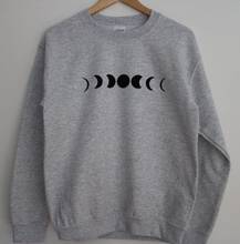 Толстовка Moon Phase, забавный рисунок Луны, модная зимняя одежда, женские пуловеры, 100% хлопок, топы унисекс, Прямая поставка 2024 - купить недорого
