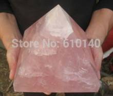 Pirámide de cristal de cuarzo rosa natural, 315, curación 2024 - compra barato