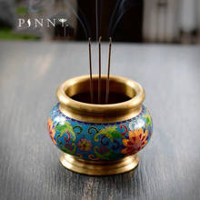 Pinny esmalte bronze queimador de incenso cloisonne metal vara centro decoração para casa acessórios artesanato buda decoração 2024 - compre barato