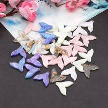 Newest 50pcs 19*19mm Mermaid Fish Tail Acrylic Sheet Diy Jewelry Material Earrings Accessories Charms Ornament Resin Pendants 2024 - buy cheap