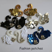 2pcs/lot animal beaded appliques patches for clothing DIY sew on bird rhinestone patch Embroidery parches bordados para ropa 2024 - buy cheap
