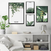 Nórdico verde planta poster e impressões pintura da lona parede fotos para sala de estar decoração fotos na parede 2024 - compre barato