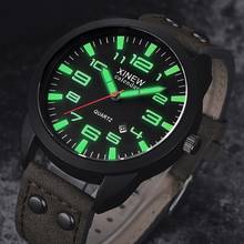 Reloj de pulsera de cuarzo para hombre, cronógrafo analógico con correa de cuero, estilo informal, luminoso, ideal para regalo de negocios 2024 - compra barato