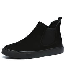 Novo design dos homens casuais botas chelsea breatahble sapatos de couro genuíno sapato plano plataforma tornozelo boot curto botas masculinas zapatos 2024 - compre barato