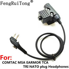 Tático u94 ptt para comtac msa earmor tca tri otan plug fones de ouvido para hytera pd505 TC-700 TC-610 TC-620 TC-518, TC-580 TC-446S 2024 - compre barato