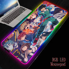 My Hero Academia Large RGB LED Mousepad Anime Gamer Gaming Mouse Pad Computer Accessories Big Keyboard Laptop Padmouse Desk Mat 2024 - buy cheap