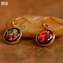 2020 new BOCAI Mirage Monroe Series New Cloisonne Jewellery Fashion Enamel earrings for Woman buckle earrings  woman earrings 2024 - buy cheap