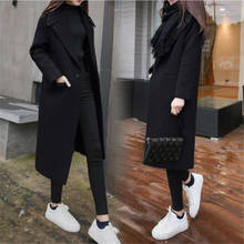 Женское шерстяное пальто, длинное однобортное приталенное шерстяное пальто, Осень-зима 2019 2024 - купить недорого