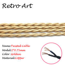 2*0.75mm Vintage Electrical Wire Retro Twisted Braided Fabric Cable DIY lamp cord 2024 - buy cheap