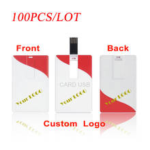 Cartão de logotipo personalizado, pendrive usb de 100 mb 4gb 8gb 16gb 32gb 64gb, cartão de banco, faça você mesmo, envio grátis, 128 peças 2024 - compre barato