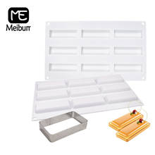 Meibum 9 Cavity Rectangle Cake Silicone Mould Mousse Dessert Decorating Tray Pastry Bakeware Tart Ring Combination Mold Baking 2024 - buy cheap