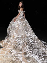 Платье кружевное платье с открытыми плечами Vestido De Noiva свадебное платье класса люкс; Robe De Soiree, с надписью "Bride To Be" Robe De Mariée 2024 - купить недорого
