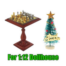 1:12 Miniature Doll House Pretend Play Magnet Chess and Table Set Decor 2024 - buy cheap