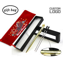 Custom LOGO Christmas Gift Creative Crown Metal Ballpoint Pen Ballpoint Pen New Year School Office Supplies With Pen Case Bag 2024 - buy cheap