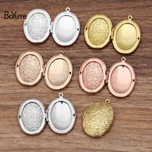 BoYuTe Factory Direct Wholesale (10 Pieces/Lot) 23*33*8MM Metal Brass Oval Shape Flower Floating Photo Locket Pendant 2024 - buy cheap