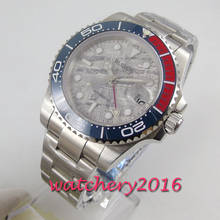 40mm BLIGER gray dial GMT date blue red ceramic bezel sapphire glass automatic mens watch 2024 - buy cheap