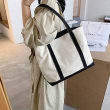 Шоппер 2021, модная женская сумка через плечо, Женская Большая вместительная Холщовая Сумка, сумки 2024 - купить недорого