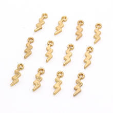 10pcs Punk Small Mini Golden Lightning Earring Charms Alloy Pendants For Necklace Bracelet Accessory DIY Jewelry Make 2024 - buy cheap