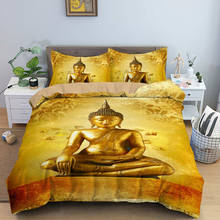 Juego de ropa de cama de Buda sentado, edredón individual con funda de almohada, ropa de cama personalizable, 2 o 3 unidades 2024 - compra barato