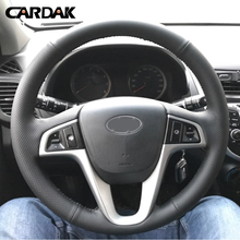 CARDAK Artificial Leather car steering wheel cover for Hyundai Solaris Verna i20 Accent 2008-2012 Customized Car Accessories 2024 - buy cheap