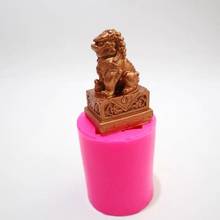 Stone Lion Sentinel Animal Statue Resin Mold Wax Soap Clay Fondant Silicone Mold 2024 - buy cheap