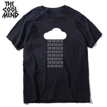 COOLMIND 100% cotton short sleeve cool internet code print men T shirt casual loose men tshirt cool o-neck t-shirt mens tees 2024 - купить недорого