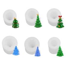 3D Christmas Tree Candle Mold Silicone Clay Soap Mould DIY Chocolate Cake Decor Y1QB 2024 - buy cheap