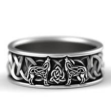 Carofeez-anillo trenzado para hombre, accesorio de joyería de moda, estilo Retro Hip Hop, Lobo, Punk, Rock 2024 - compra barato