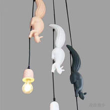 Nordic designer creative restaurant bedroom kindergarten children's room decoration bar animal squirrel resin Chandelier 2024 - buy cheap