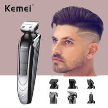 Профессиональный перезаряжаемый триммер для волос KEMEI 5 в 1, Машинка для стрижки волос, бритва, бритва, триммер для волос в носу, регулируемая машинка для стрижки волос 2024 - купить недорого