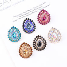 LUBOV Fashion 6 Colors Water Drop Stud Earrings Gold Color Metal Rhinestone Earrings 2020 New Women Trendy Jewelry Gift 2024 - buy cheap