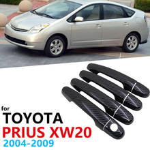 Cubierta de manijas de puerta de coche, accesorios de estilo de fibra de carbono, Color negro, para Toyota Prius XW20 2004 2005 2006 2007 2008 2009 2024 - compra barato
