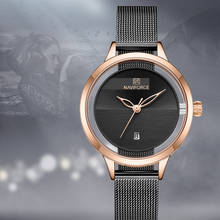 Naviforce relógio feminino impermeável, relógio azul de pulso feminino quartzo fashion para mulheres 2024 - compre barato