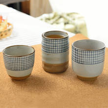 Ceramic soup cup coarse pottery hand painted lattice pattern teacup originality Coffee cup wine cups 2024 - buy cheap