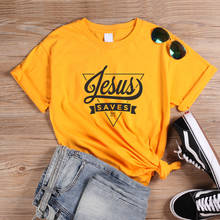 Onseme jesus economiza camiseta gráfica feminina, camiseta feminina cristã estética moda urbana feminina casual 2024 - compre barato