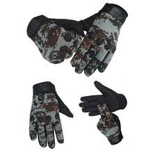 Mens Winter Waterproof Thermal Full Finger Gloves Thick Plush Lining Camouflage Print Anti-Slip Palm Adjustable Snow Ski Mittens 2024 - buy cheap