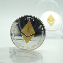 Não-moeda eth ouro/sliver banhado moedas modeladas bitcoin/ethereum/litecoin/ripple/moeda comemorativa transporte da gota 2024 - compre barato