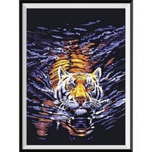 5D diamond painting animal tiger DIY stick drill embroidery Christmas decorations round diamond mosaic handmade gift 2024 - buy cheap