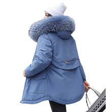 New 2021 Women's jackets parkas Female coat Winter Warm Fur Lining Hooded  Big fur collar Long Jacket Women Thicken Warm Coat 2024 - buy cheap