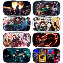 Bolsa de lápices de Anime Demon Slayer Kimetsu No Yaiba, estuche de lápices Kamado Tanjirou, bolsa de cosméticos de maquillaje, bolsa de papelería de dibujos animados funcional 2024 - compra barato