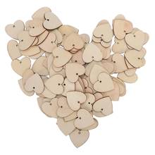 100Pcs Love Heart Shape Wood Slices Discs for Wedding DIY Wood Crafts Embellishments Christmas Decorations for Home 2024 - buy cheap
