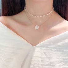 Exquisitos collares de perlas de imitación para mujer, cadena multicapa, conjunto de collar dorado, accesorios de joyería para fiesta de boda a la moda 2024 - compra barato
