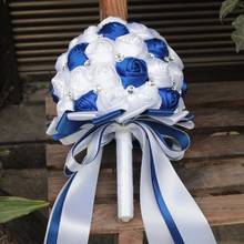 Buquê de noiva azul e branco, buquê de flores para casamento 2024 - compre barato