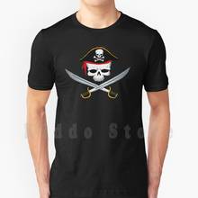 Jolly roger t camisa dos homens de algodão S-6Xl jolly roger pirata bandeira do crânio sabre boné espadas pirata capitão bandana 2024 - compre barato