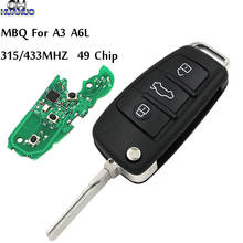 MQB semi intelligent Modified Folding Remote Key 3 button 315MHZ OR 433MHz 49 Chip use for Audi A3 A6L 2024 - buy cheap