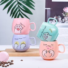 Cerâmica dos desenhos animados gato garra/pata caneca criativa café leite canecas bonito 300ml café da manhã copo dia dos namorados presente de aniversário casamento 2024 - compre barato