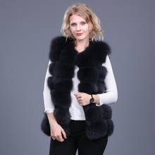 Women's New natural Real Fox Fur Vest Real Fur Coat  Checkered Fur Vest  Winter Warmth  Fashion Luxury Hot sale 2024 - buy cheap