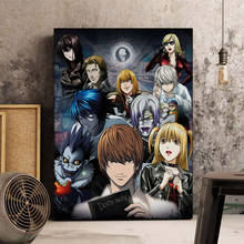 Anime death note yagami luz poster decoração da parede lona imagem do vintage pintura quarto quarto adolescente decoração 2024 - compre barato